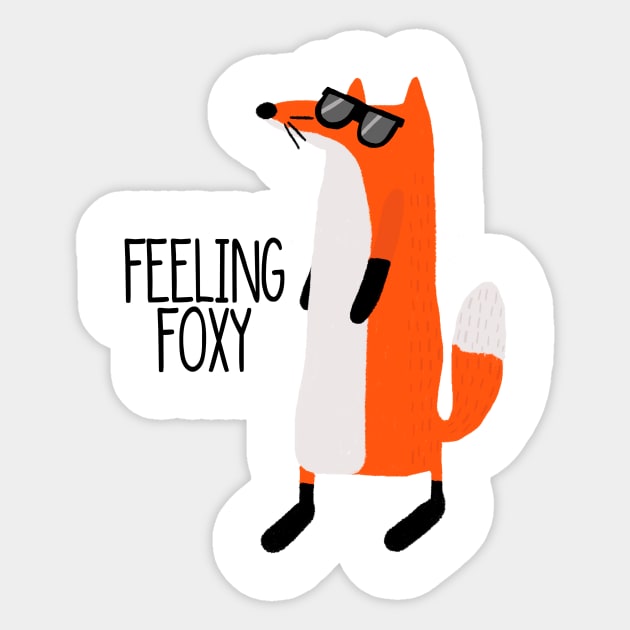 Feeling Foxy, Funny Cute Fox in Sunglasses Sticker by Dreamy Panda Designs